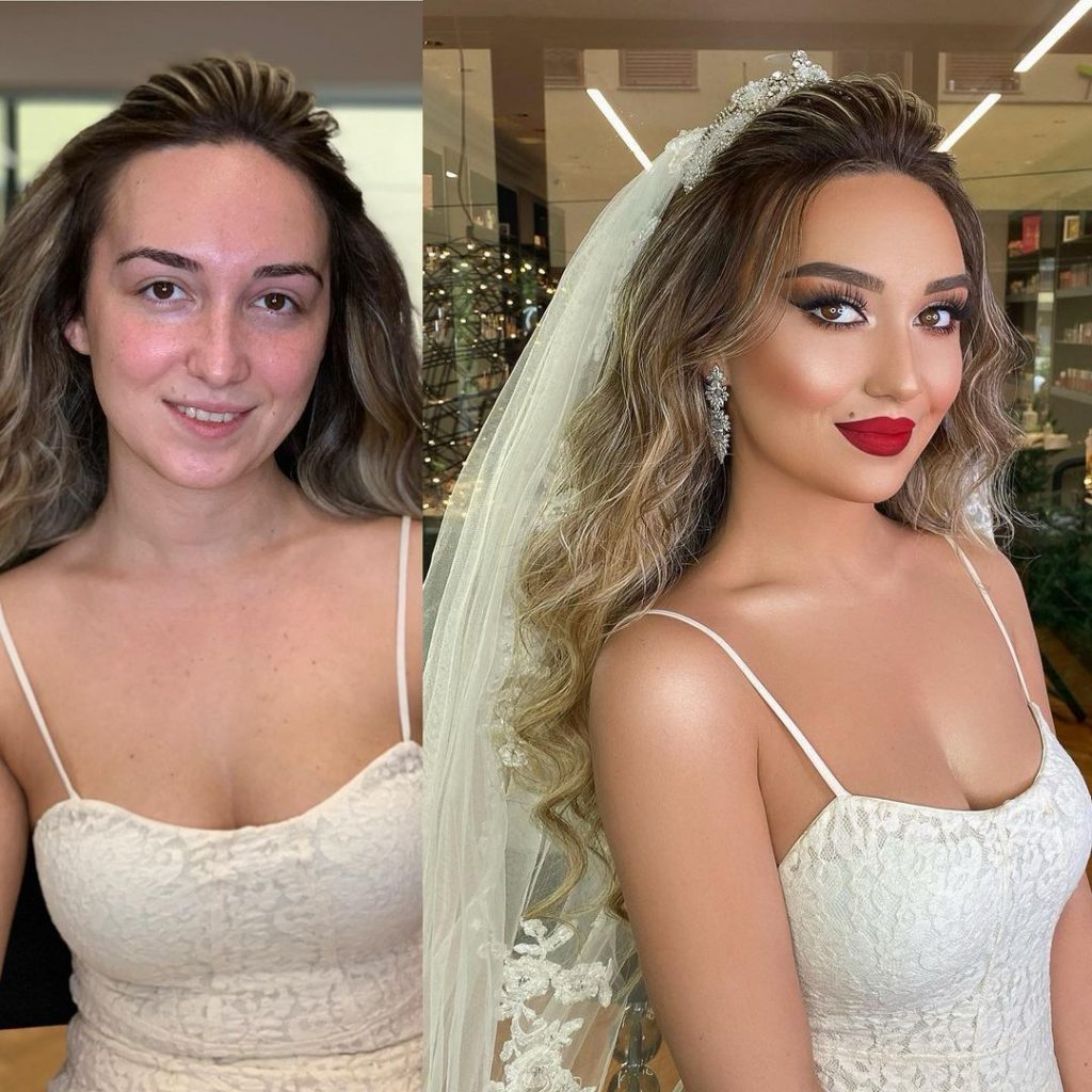 Before and After Brides' Wedding Makeup Transformations