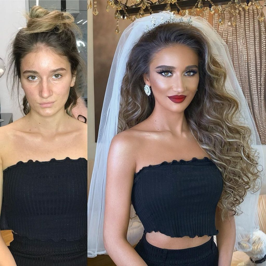 Before and After Brides' Wedding Makeup Transformations