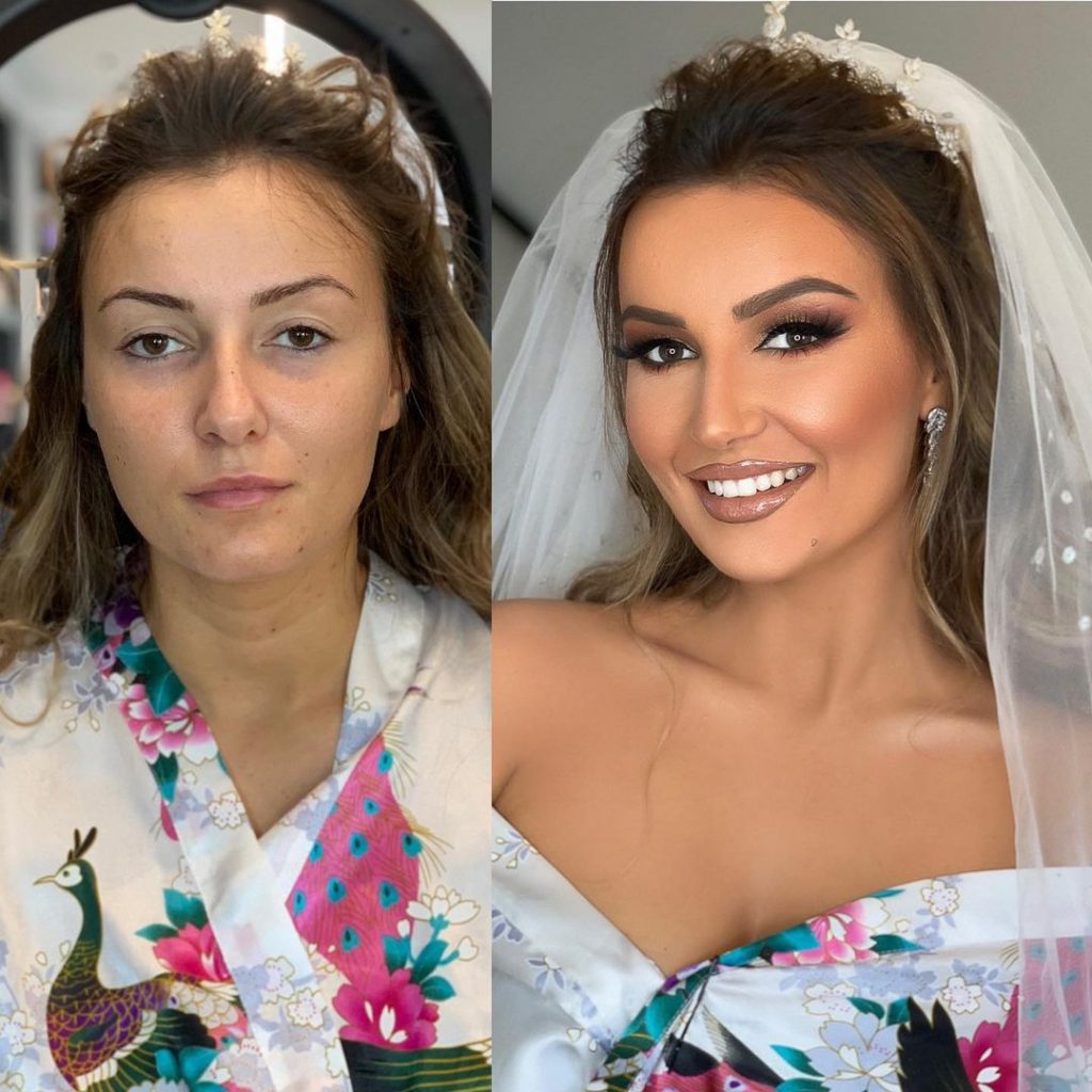 Before and After Brides' Wedding Makeup Transformations