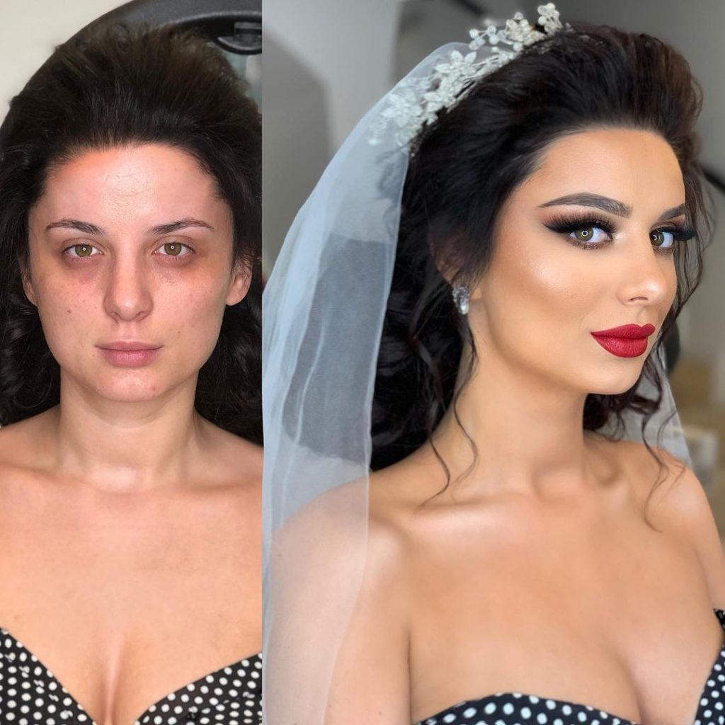 Before and After Brides' Wedding Makeup Transformations