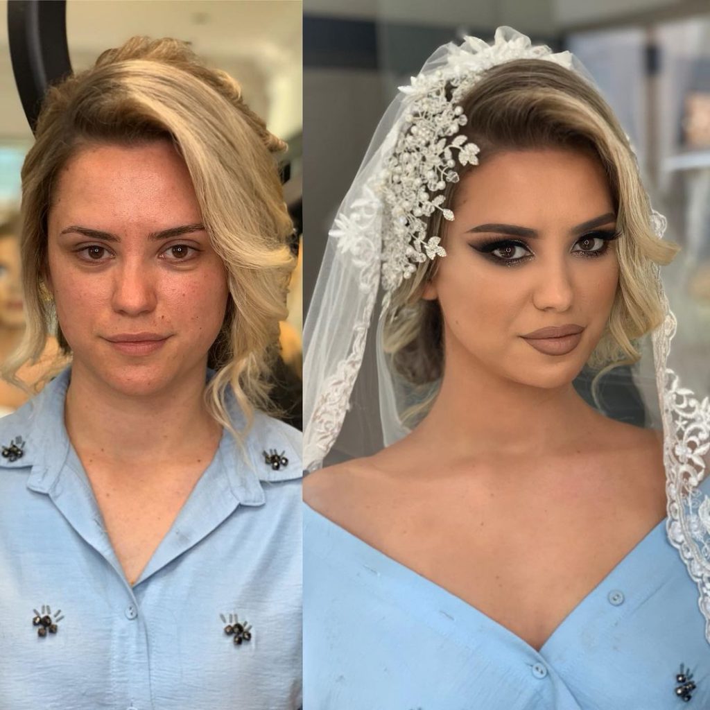 Before and After Brides' Wedding Makeup Transformations