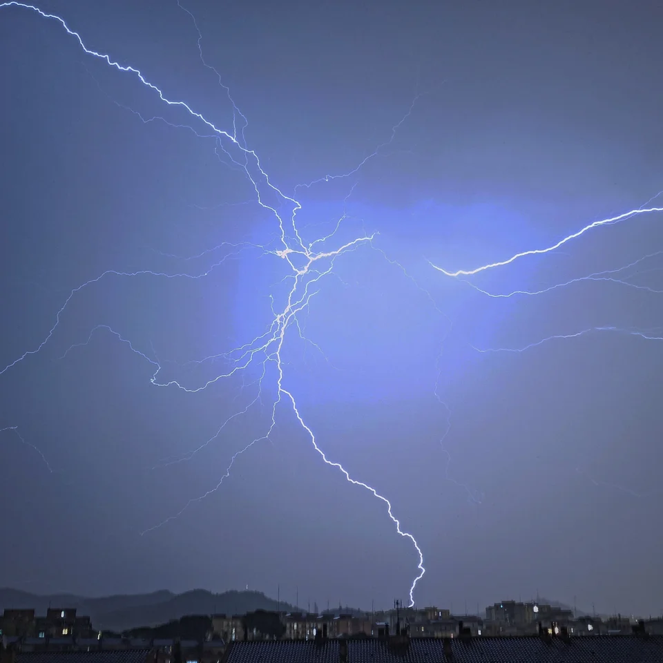 Lightning in Barcelona, during a thunderstorm last summer