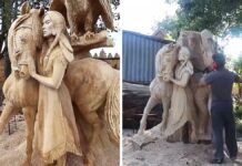 The Artist Gets Sculptures From Wood With Beautiful Images The Artist Creates Wood Sculptures With Exquisite Imagery